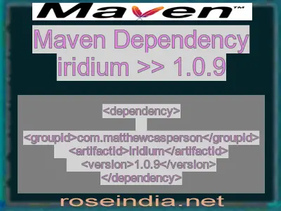 Maven dependency of iridium version 1.0.9