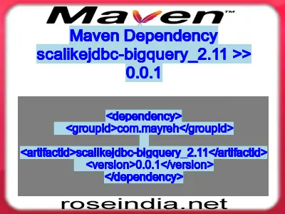 Maven dependency of scalikejdbc-bigquery_2.11 version 0.0.1