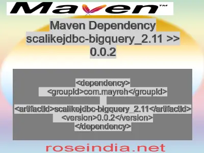 Maven dependency of scalikejdbc-bigquery_2.11 version 0.0.2