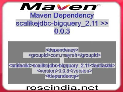 Maven dependency of scalikejdbc-bigquery_2.11 version 0.0.3