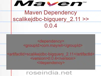 Maven dependency of scalikejdbc-bigquery_2.11 version 0.0.4