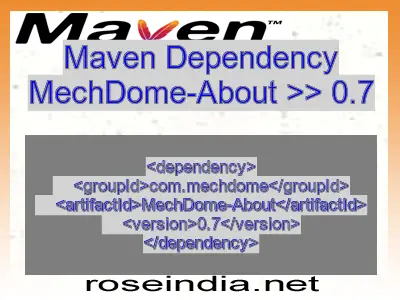 Maven dependency of MechDome-About version 0.7