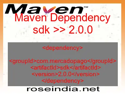 Maven dependency of sdk version 2.0.0