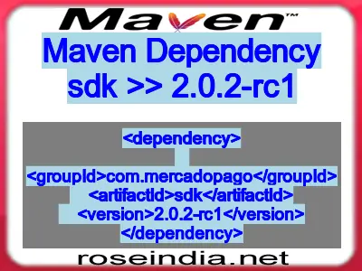 Maven dependency of sdk version 2.0.2-rc1