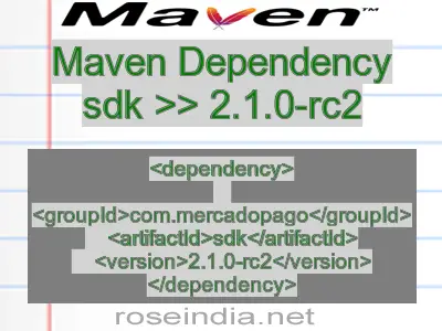 Maven dependency of sdk version 2.1.0-rc2