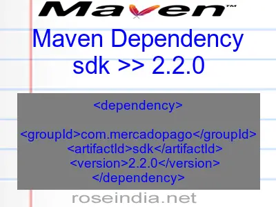 Maven dependency of sdk version 2.2.0