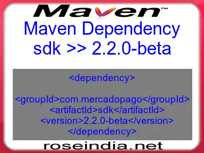 Maven dependency of sdk version 2.2.0-beta