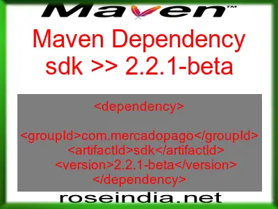 Maven dependency of sdk version 2.2.1-beta