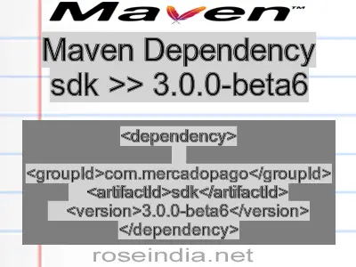 Maven dependency of sdk version 3.0.0-beta6