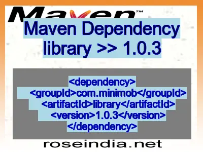 Maven dependency of library version 1.0.3