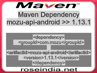 Maven dependency of mozu-api-android version 1.13.1