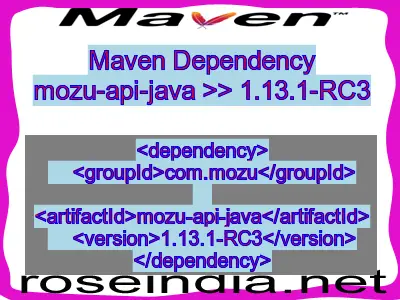 Maven dependency of mozu-api-java version 1.13.1-RC3