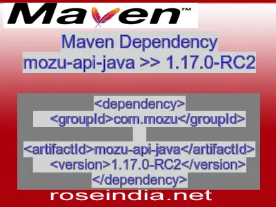 Maven dependency of mozu-api-java version 1.17.0-RC2