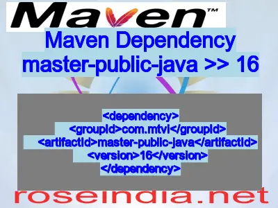 Maven dependency of master-public-java version 16