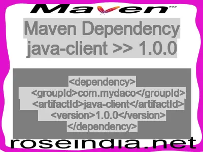 Maven dependency of java-client version 1.0.0