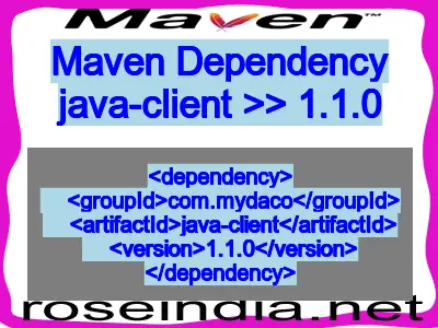 Maven dependency of java-client version 1.1.0