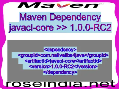 Maven dependency of javacl-core version 1.0.0-RC2