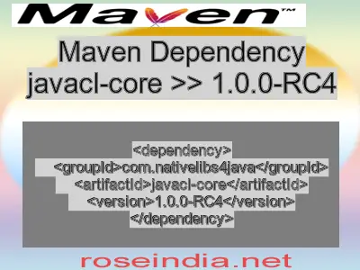 Maven dependency of javacl-core version 1.0.0-RC4