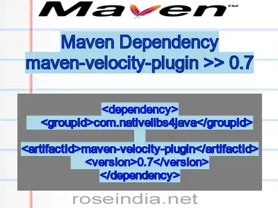 Maven dependency of maven-velocity-plugin version 0.7