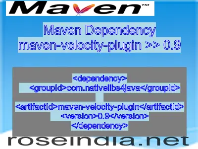 Maven dependency of maven-velocity-plugin version 0.9