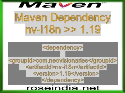 Maven dependency of nv-i18n version 1.19