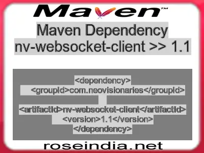 Maven dependency of nv-websocket-client version 1.1