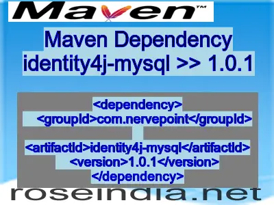 Maven dependency of identity4j-mysql version 1.0.1