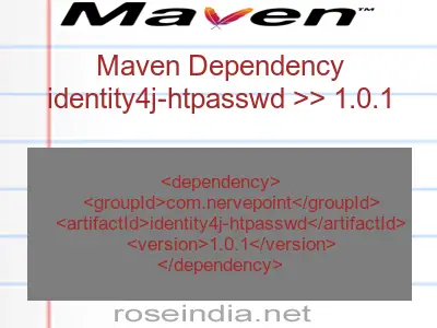 Maven dependency of identity4j-htpasswd version 1.0.1