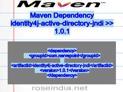 Maven dependency of identity4j-active-directory-jndi version 1.0.1