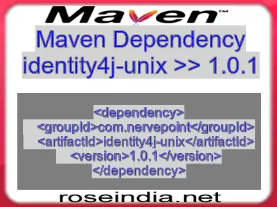 Maven dependency of identity4j-unix version 1.0.1