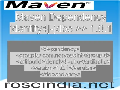 Maven dependency of identity4j-jdbc version 1.0.1