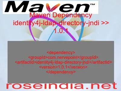 Maven dependency of identity4j-ldap-directory-jndi version 1.0.1