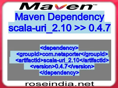 Maven dependency of scala-uri_2.10 version 0.4.7