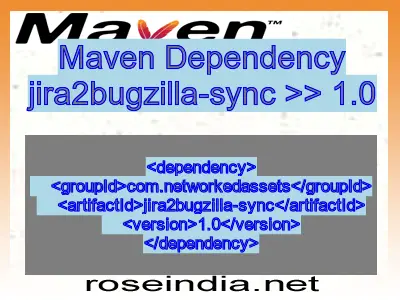 Maven dependency of jira2bugzilla-sync version 1.0