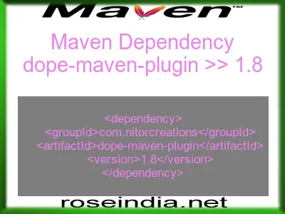 Maven dependency of dope-maven-plugin version 1.8