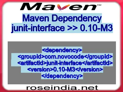 Maven dependency of junit-interface version 0.10-M3