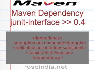 Maven dependency of junit-interface version 0.4