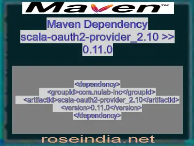 Maven dependency of scala-oauth2-provider_2.10 version 0.11.0