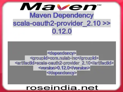 Maven dependency of scala-oauth2-provider_2.10 version 0.12.0