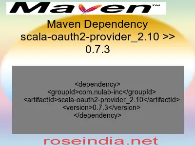 Maven dependency of scala-oauth2-provider_2.10 version 0.7.3