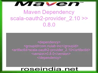 Maven dependency of scala-oauth2-provider_2.10 version 0.8.0