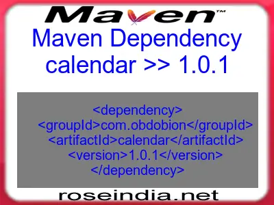 Maven dependency of calendar version 1.0.1