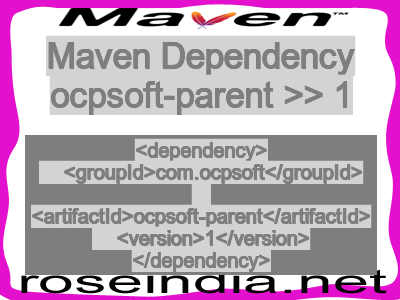 Maven dependency of ocpsoft-parent version 1