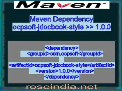 Maven dependency of ocpsoft-jdocbook-style version 1.0.0