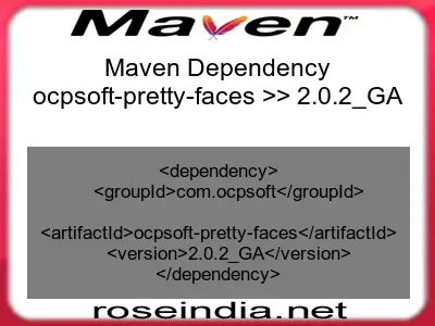 Maven dependency of ocpsoft-pretty-faces version 2.0.2_GA