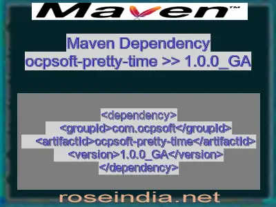 Maven dependency of ocpsoft-pretty-time version 1.0.0_GA