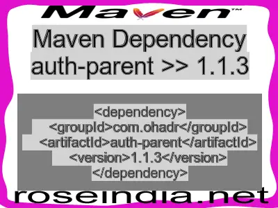 Maven dependency of auth-parent version 1.1.3