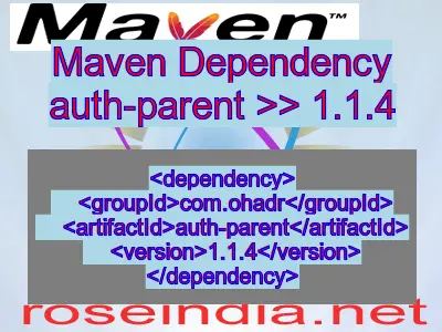 Maven dependency of auth-parent version 1.1.4