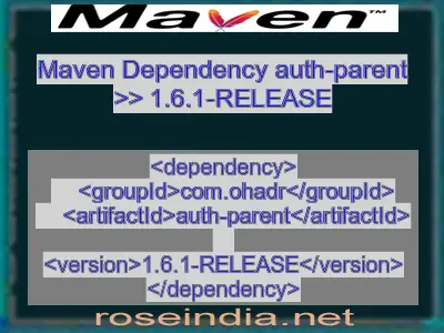 Maven dependency of auth-parent version 1.6.1-RELEASE