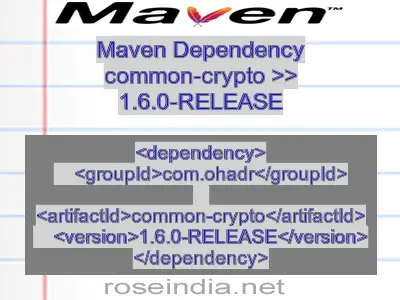 Maven dependency of common-crypto version 1.6.0-RELEASE